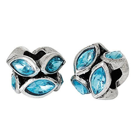 Rhinestone Birthstone w/  Crystal Ovals Charm Bead (December) - Sexy Sparkles Fashion Jewelry - 2