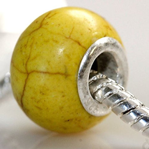 Yellow Charm European Bead Compatible for Most European Snake Chain Bracelet - Sexy Sparkles Fashion Jewelry - 2