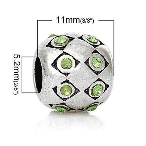 Birthday Month Charms W/ Round  Crystals Bead  (August) - Sexy Sparkles Fashion Jewelry - 3