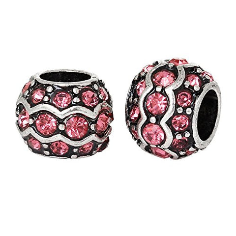 Pink European Bead Compatible for Most European Snake Chain Charm Bracelet - Sexy Sparkles Fashion Jewelry - 2