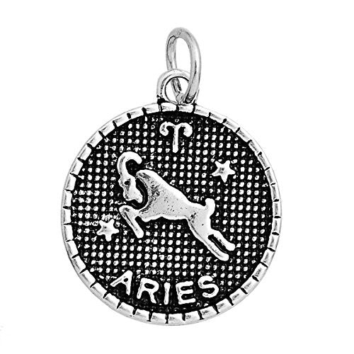 Round Aries Charm Pendant