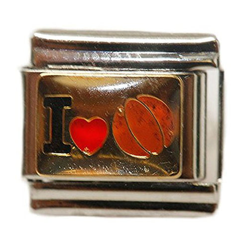 I Love Basketball Italian Link Bracelet Charm - Sexy Sparkles Fashion Jewelry - 1