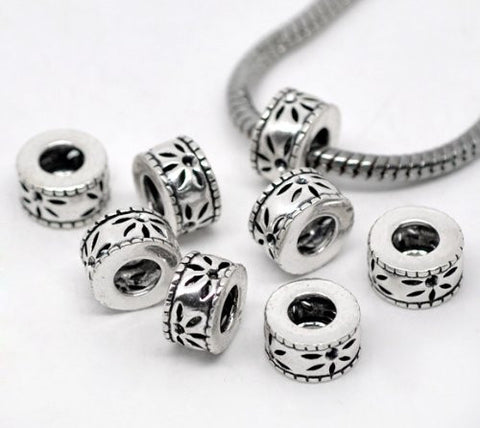 Flower Pattern Cooper European Bead Compatible for Most European Snake Chain Bracelet - Sexy Sparkles Fashion Jewelry - 3