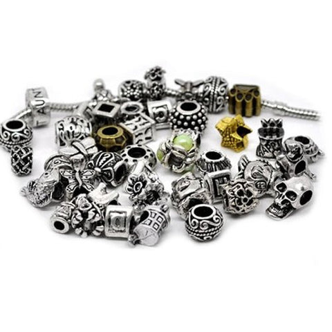 Twenty (20) Mixed European European Bead Compatible for Most European Snake Chain Bracelet - Sexy Sparkles Fashion Jewelry - 2