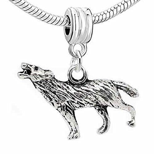 Hawling Wolf 3d Dangle Charm European Bead Compatible for Most European Snake Chain Bracelet - Sexy Sparkles Fashion Jewelry - 1