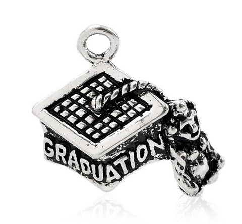 Graduation Trencher Cap Bracelet Necklace Charm Pendant - Sexy Sparkles Fashion Jewelry - 4