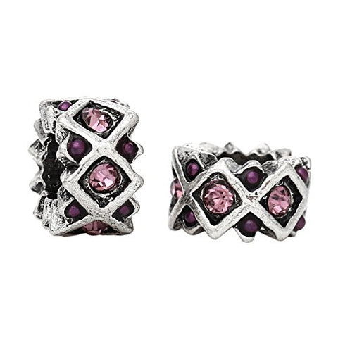 Purple European Bead Compatible for Most European Snake Chain Charm Bracelet - Sexy Sparkles Fashion Jewelry - 2