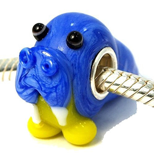 Trollbeads Style Murano Glass 3d Walrus European Bead Compatible for Most European Snake Chain Bracelet - Sexy Sparkles Fashion Jewelry