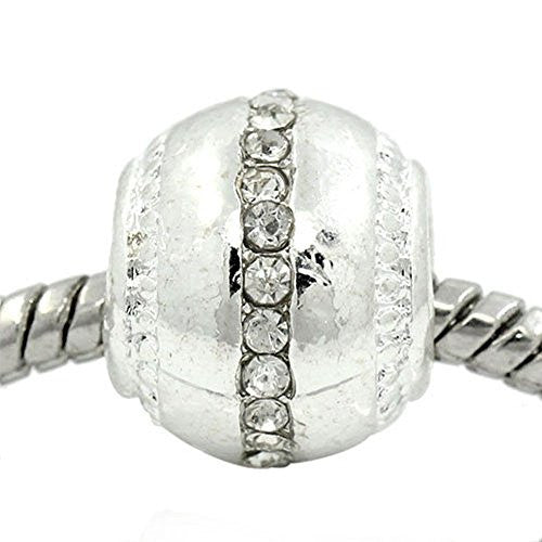 Ball with Clear  Rhinestone European Bead Compatible for Most European Snake Chain Bracelet - Sexy Sparkles Fashion Jewelry - 1