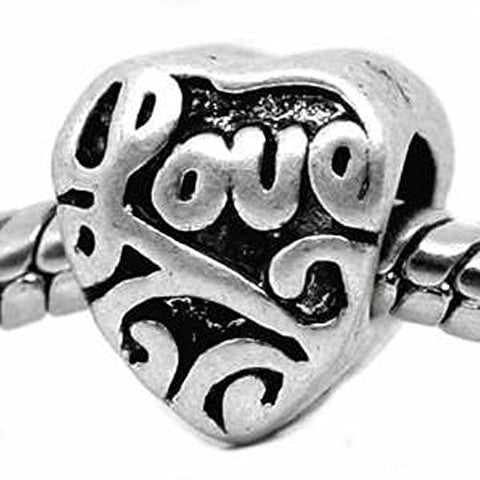 Love Heart European Bead Compatible for Most European Snake Chain Bracelet - Sexy Sparkles Fashion Jewelry - 1