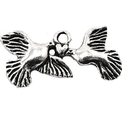 Birds Heart Bracelet Necklace Charm Pendant - Sexy Sparkles Fashion Jewelry - 1