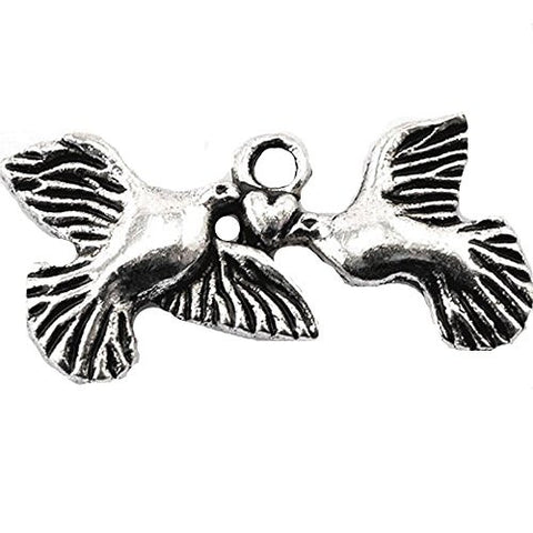 Birds Heart Bracelet Necklace Charm Pendant - Sexy Sparkles Fashion Jewelry - 1