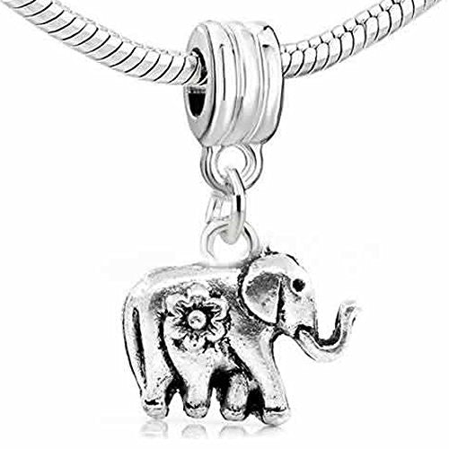 Circus Elephant Charm Dangle Bead Charm Spacer for snake Chain charm Bracelet