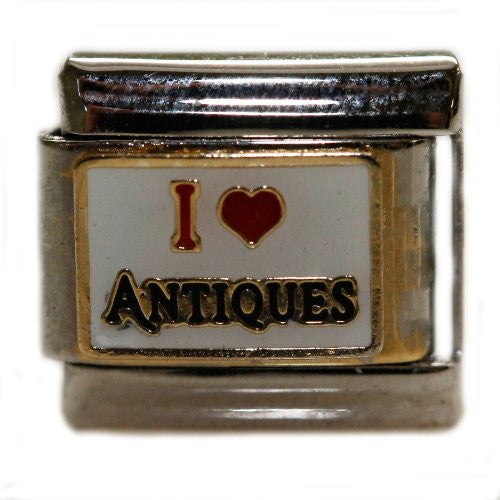 I Love Antiques Italian Bracelet Charm Link
