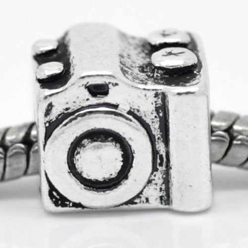 Digital Camera Bead Charm Spacer For Snake Chain Charm Bracelet