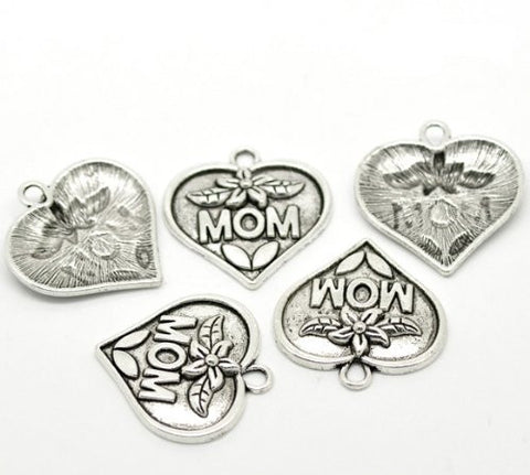 Mom Flower Charm Pendant for Necklace - Sexy Sparkles Fashion Jewelry - 2