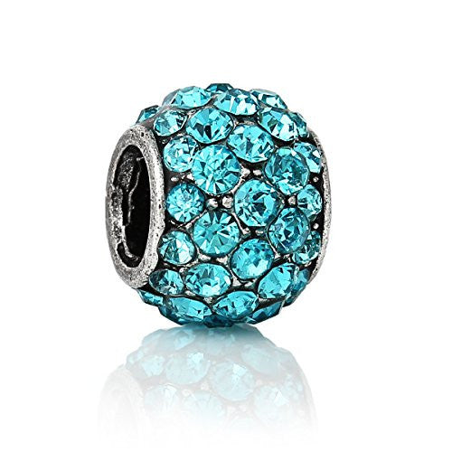 Euroepean Charm With Blue Crystals for Snake Chain Charm Bracelet - Sexy Sparkles Fashion Jewelry - 1