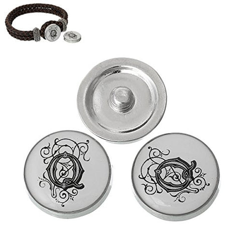 Alphabet Letter Q Chunk Snap Button or Pendant Fits Snaps Chunk Bracelet - Sexy Sparkles Fashion Jewelry - 3