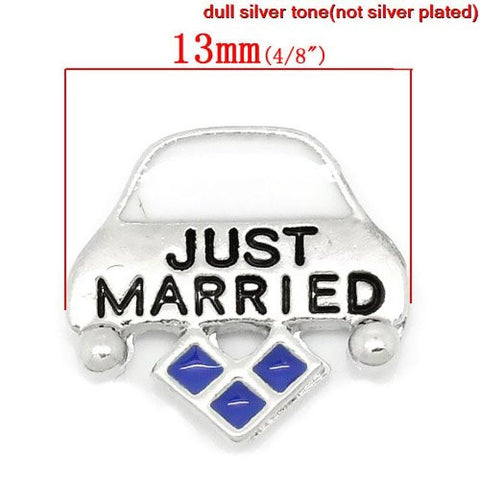 "Just Married"Floating Charms For Glass Living Memory Lockets - Sexy Sparkles Fashion Jewelry - 3