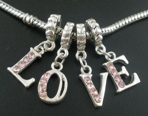Four L O V E Letters Charm Beads for Snake Chain Charm Bracelet - Sexy Sparkles Fashion Jewelry - 2