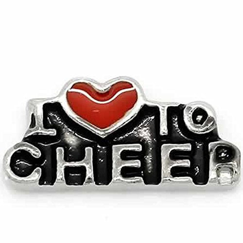 I love to Cheer Floating Charm For Glass Living Memory Lockets - Sexy Sparkles Fashion Jewelry - 1