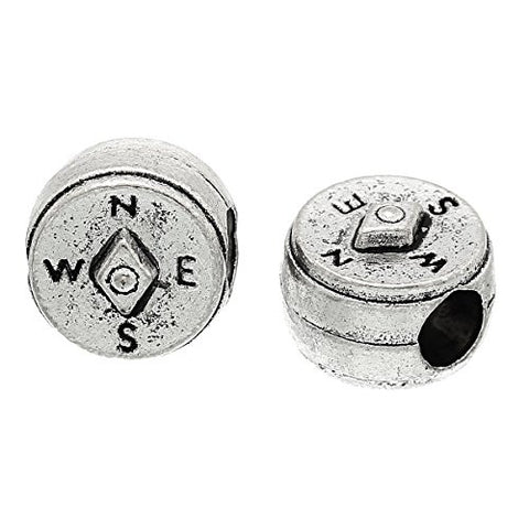 Compass European Charm Spacer Bead for European Snake Chain Charm Bracelet - Sexy Sparkles Fashion Jewelry - 1