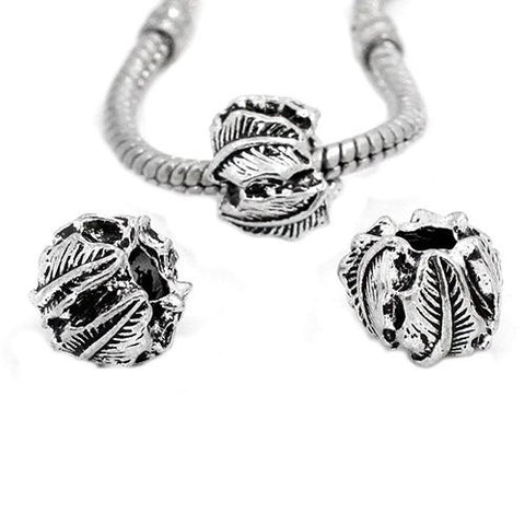 Leaf Carved European Bead Compatible for Most European Snake Chain Bracelet - Sexy Sparkles Fashion Jewelry - 3