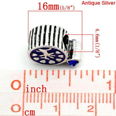 Family Tree W/crystals Charm European Bead Compatible for Most European Snake Chain Bracelet - Sexy Sparkles Fashion Jewelry - 3