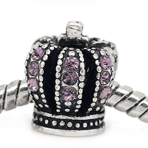 Mauve Crown European Bead Compatible for Most European Snake Chain Bracelet - Sexy Sparkles Fashion Jewelry - 1