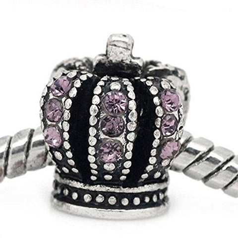 Mauve Crown European Bead Compatible for Most European Snake Chain Bracelet - Sexy Sparkles Fashion Jewelry - 1