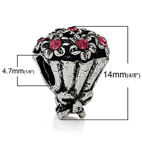 Bouquet of Flowers Charm For Most European Snake Chain Bracelet - Sexy Sparkles Fashion Jewelry - 3