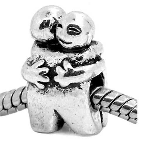 Best Friends Hugging European Bead Compatible for Most European Snake Chain Bracelet - Sexy Sparkles Fashion Jewelry - 2