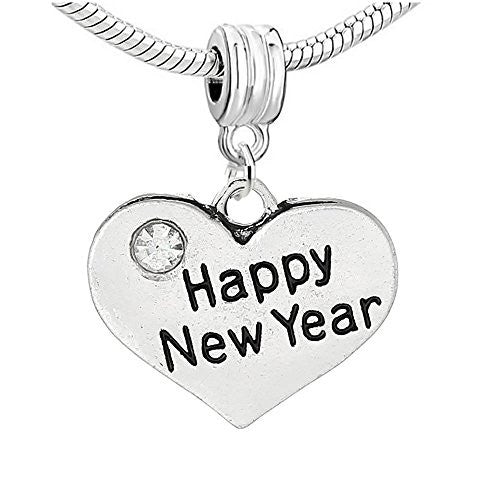 Happy New Year Charm Bead for Most European Snake Chain Bracelet - Sexy Sparkles Fashion Jewelry