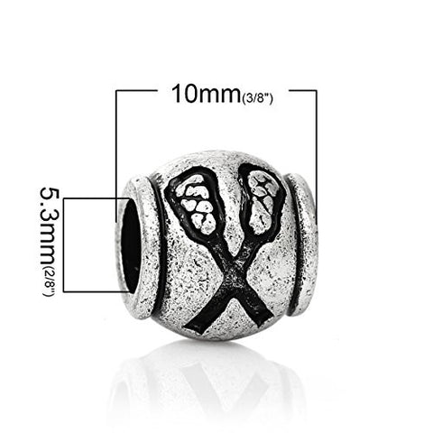 Paddle Pattern Charm Compatible with European Snake Chain Charm Bracelet - Sexy Sparkles Fashion Jewelry - 2