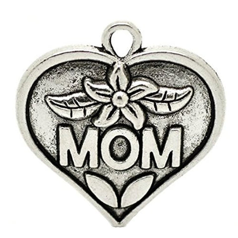 Mom Flower Charm Pendant for Necklace - Sexy Sparkles Fashion Jewelry - 1