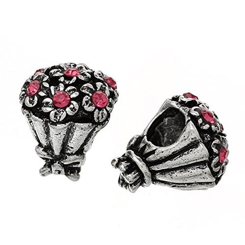 Bouquet of Flowers Charm For Most European Snake Chain Bracelet - Sexy Sparkles Fashion Jewelry - 2