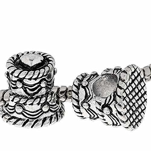 Wedding Cake/birthday Cake Charm European Bead Compatible for Most European Snake Chain Bracelet - Sexy Sparkles Fashion Jewelry - 1