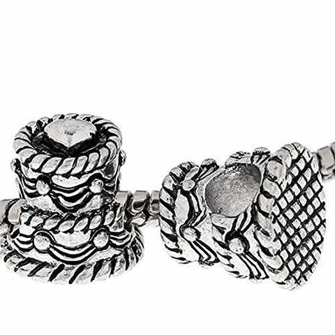 Wedding Cake/birthday Cake Charm European Bead Compatible for Most European Snake Chain Bracelet - Sexy Sparkles Fashion Jewelry - 1