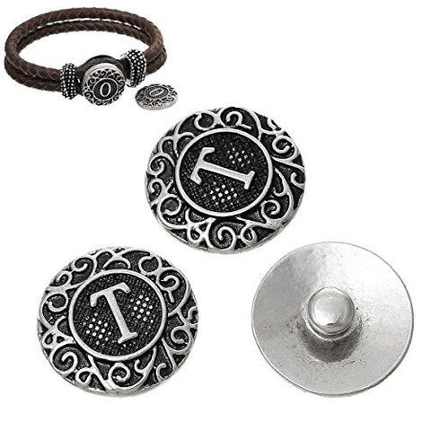 Alphabet Letter T Chunk Snap Button or Pendant Fits Snaps Chunk Bracelet - Sexy Sparkles Fashion Jewelry - 2