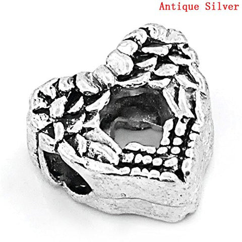 Angel Wings Charm Heart Bead Charm Spacer For Snake Chain Charm Bracelet - Sexy Sparkles Fashion Jewelry - 4