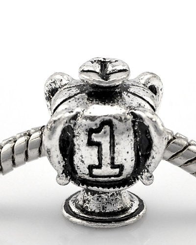 Winning Number 1 Trophy European Bead Compatible for Most European Snake Chain Bracelet - Sexy Sparkles Fashion Jewelry - 1