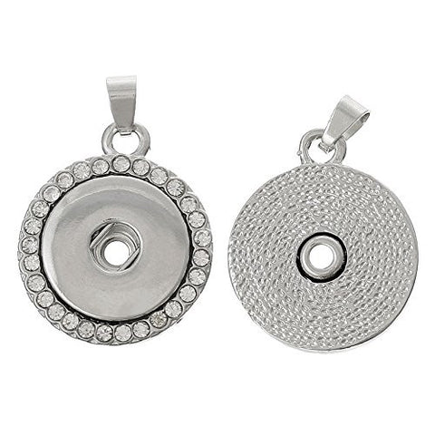 Rhinestone Pendant Fits Snaps Chunk Buttons - Sexy Sparkles Fashion Jewelry - 3