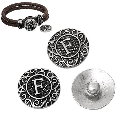 Alphabet Letter F Chunk Snap Button or Pendant Fits Snaps Chunk Bracelet - Sexy Sparkles Fashion Jewelry - 2