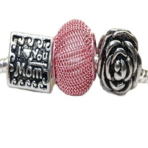 Set of Three (3) Mother's Day Charms for Snake Chain Charm Bracelet - Sexy Sparkles Fashion Jewelry - 1