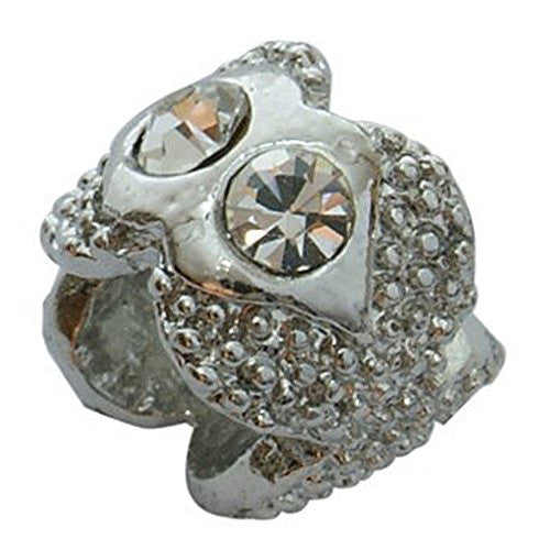 Clear  Rhinestone European Bead Compatible for Most European Snake Chain Bracelet