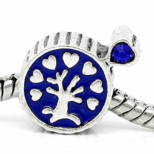 Family Tree W/crystals Charm European Bead Compatible for Most European Snake Chain Bracelet - Sexy Sparkles Fashion Jewelry - 1