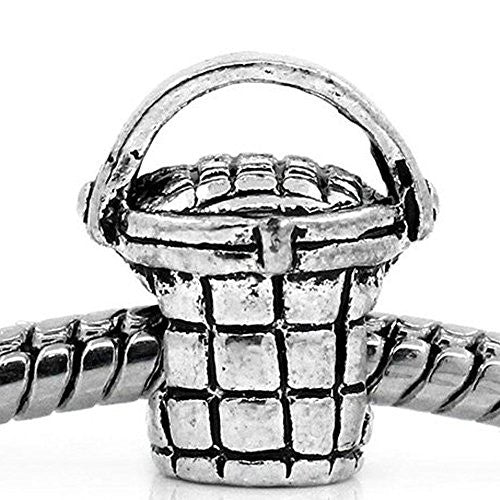 Easter Basket Bead Spacer for Snake Chain Charm Bracelet - Sexy Sparkles Fashion Jewelry - 1