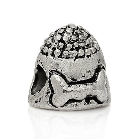 Dog Bowl W/ Carved Bone Bead Compatible for Most European Snake Chain Bracelet - Sexy Sparkles Fashion Jewelry - 2