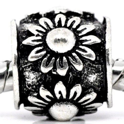 Sun Flower Bead European Bead Compatible for Most European Snake Chain Charm Bracelet