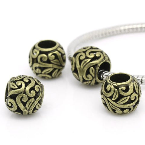 Bronze Flower Spacer European Bead Compatible for Most European Snake Chain Bracelets - Sexy Sparkles Fashion Jewelry - 2
